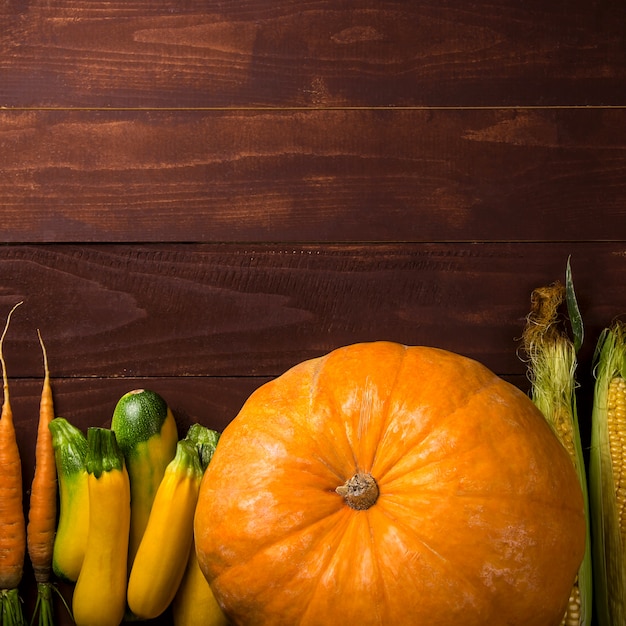 Autumn vegetables harvest for Thanksgiving concept