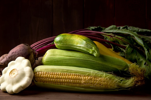 Autumn vegetables harvest for Thanksgiving concept