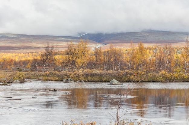 Autumn view of Sarek National Park