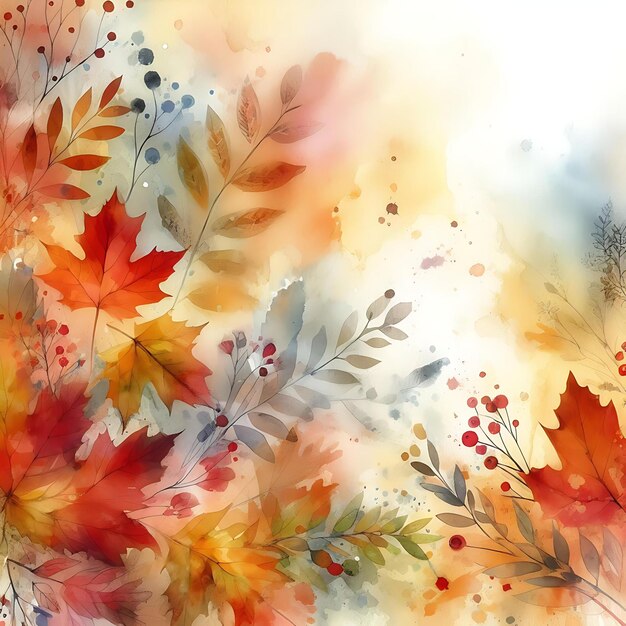 Autumn Watercolor Abstract Art background Autumn Abstract