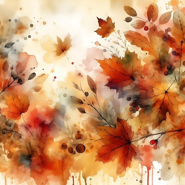 Autumn Watercolor Abstract Art background Autumn Abstract