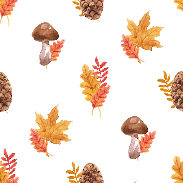 Autumn Watercolor seamless pattern