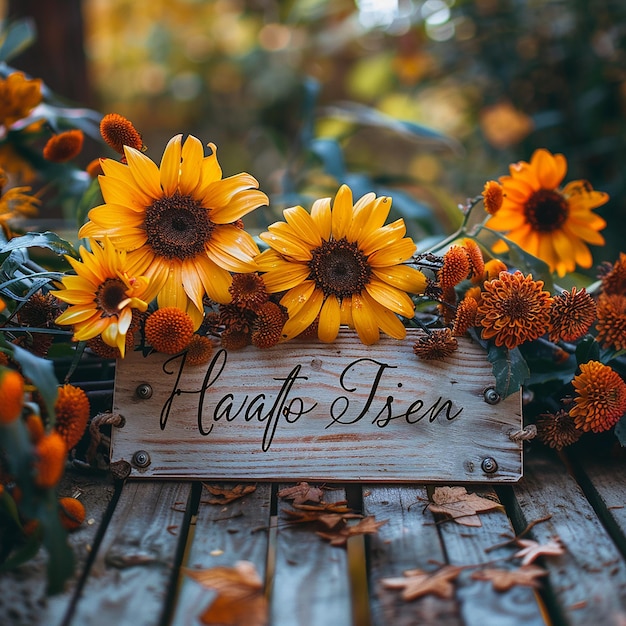 Autumn Wedding Sign Mockup Horizontal Style