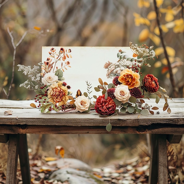 Autumn Wedding Sign Mockup Horizontal Style