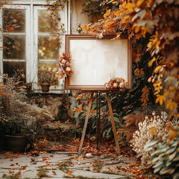 Autumn Wedding Sign Mockup Horizontal Style