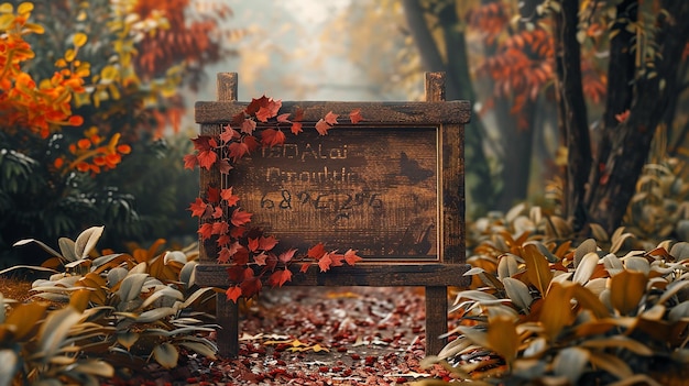 Autumn Wedding Sign Mockup Horizontal Style