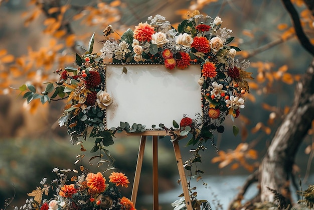 Autumn Wedding Sign Mockup Horizontal Style