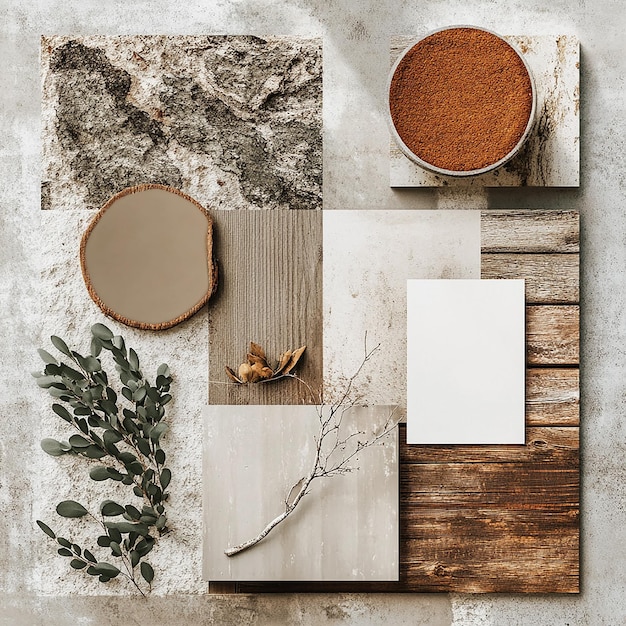 Autumnal Frame with Dried Leaves and Pine Cone