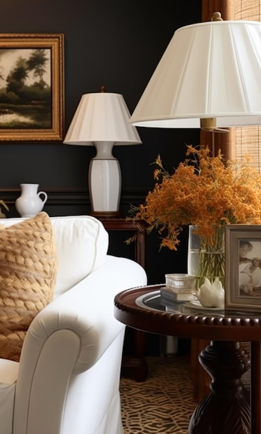 Autumnal home decor and interior design furniture and interior decoration