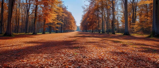 Autumnal Pathway Through a Golden Forest