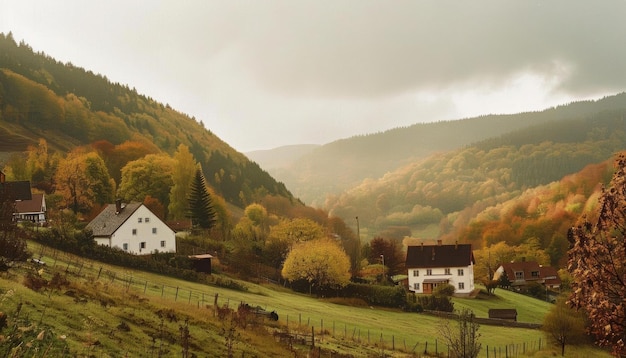 Photo autumnal valley landscape