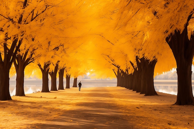 Autumns Golden Embrace Autumn Land scape Photo