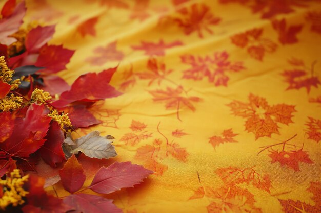 Photo autumnthemed tablecloth watercolor background