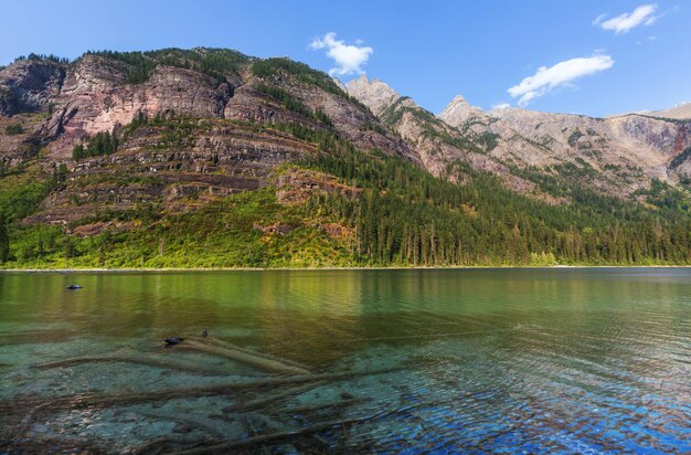 Avalanche lake in Glacial national park in Montana