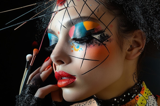 Photo avantgarde makeup art by a creative makeup artist