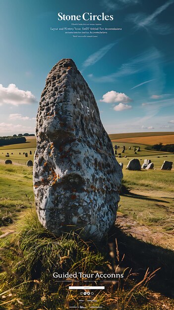 Photo avebury england with parallax scrolling smooth neolithic tra beauty tourist destination photo