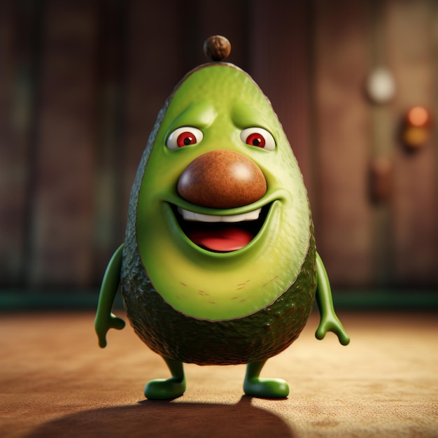 Photo avocado as a character