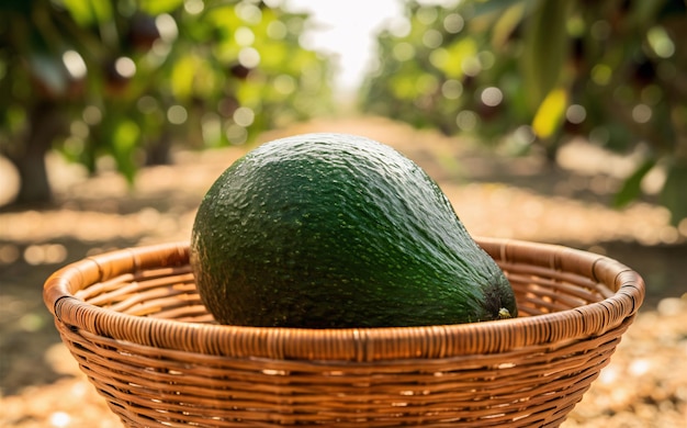 a avocado in basket