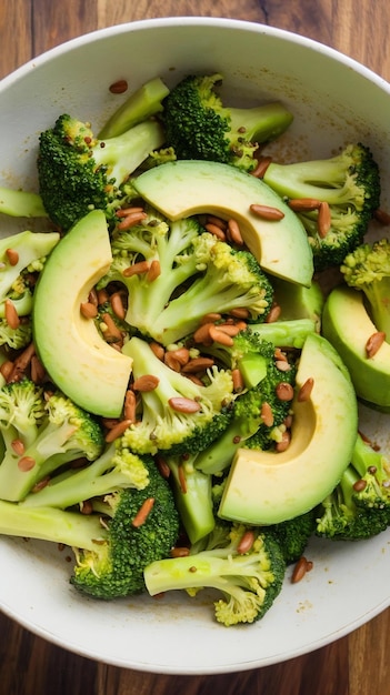 Photo avocado broccoli stir fry