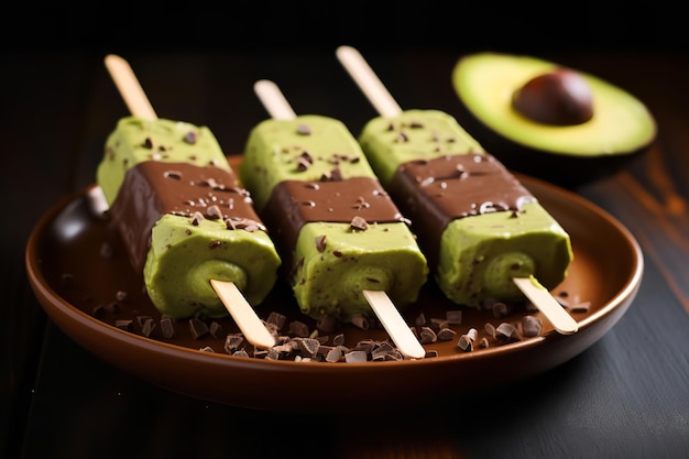 Avocado Chocolate Pudding Pops Vegan Dessert