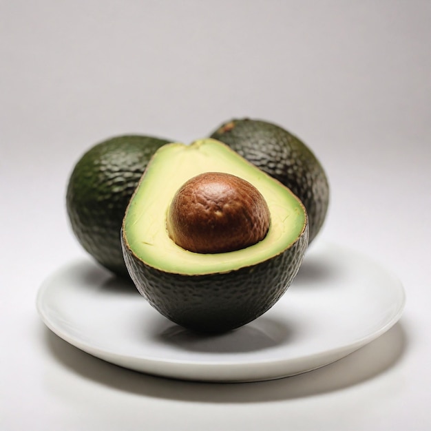 avocado fruit on a plate black background