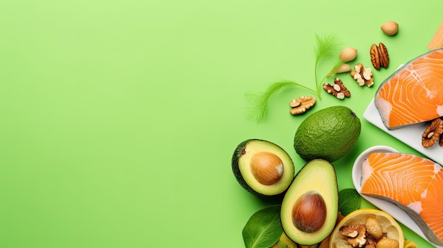 Avocado on a green background