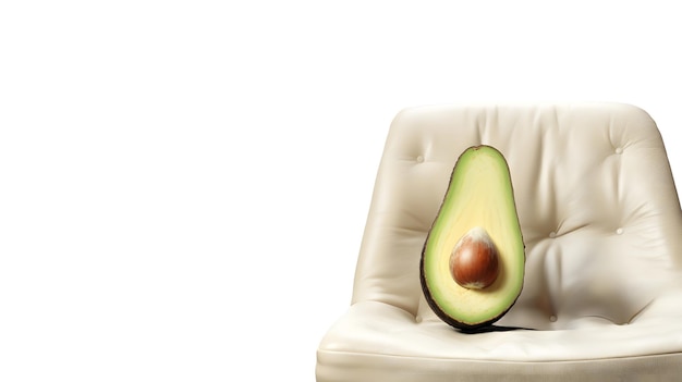 Avocado sits at a psychological counseling white background Generative AI