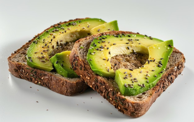 Avocado toast on the white background professional advertising food photo ai generated