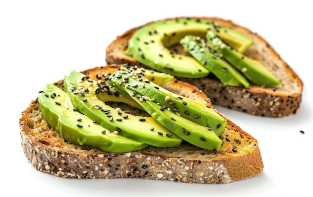 Avocado toast on the white background professional advertising food photo ai generated