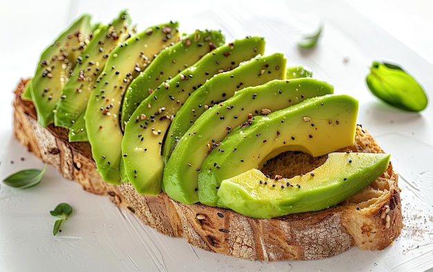 Avocado toast on the white background professional advertising food photo ai generated