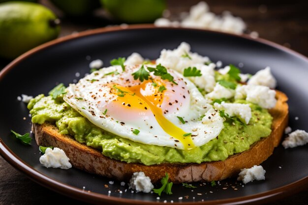 Avocado toast with feta cheese Breakfast Food Pho