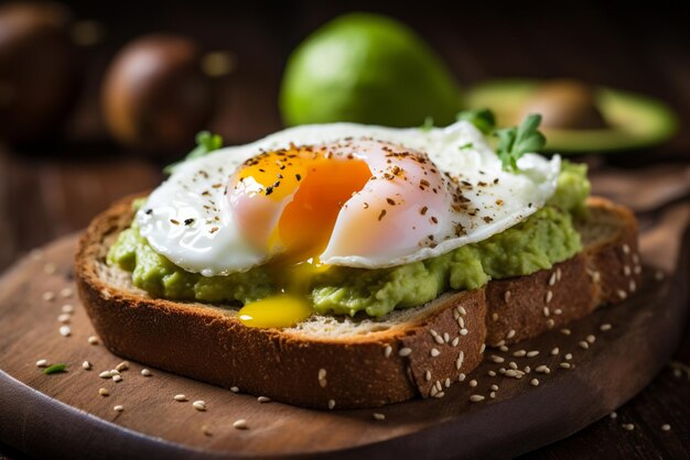 Avocado toast with lemon zest Breakfast Food Phot