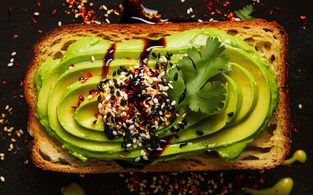 Avocado ToastTomato Super food on table