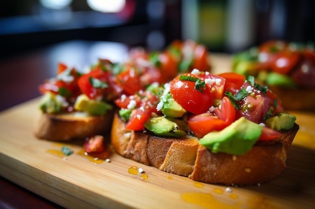 Avocado Tomato Basil Bruschetta delicious Bruschetta food image photography