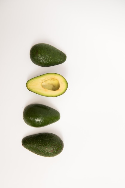 Avocado on white background