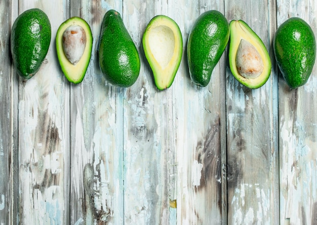 Avocado whole and cut with bone