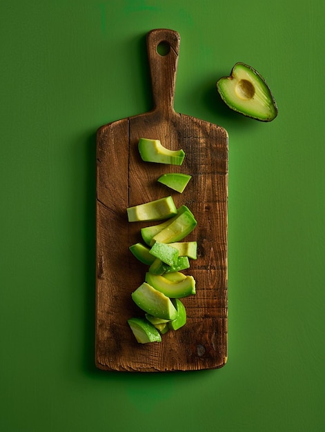 Photo a avocado on wood