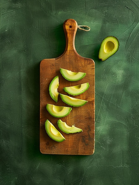 Photo a avocado on wood