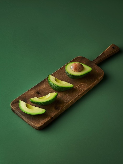 Photo a avocado on wood