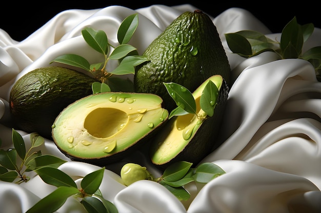 avocados on a white cloth