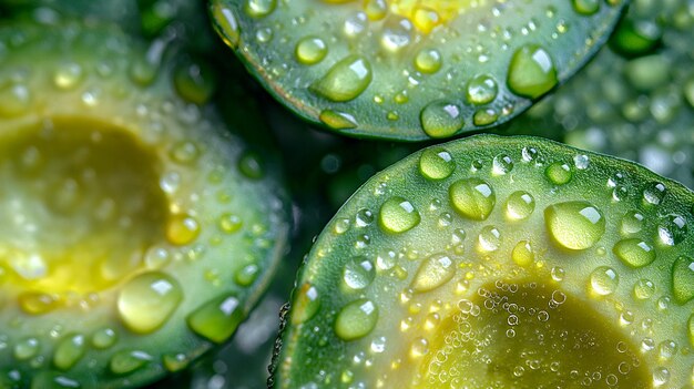 Avolicious Art Seamless Pattern of a Freshly Cut Avocado with Water Droplets Top View