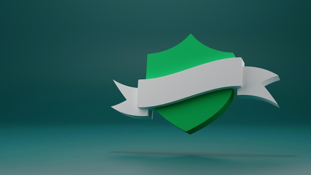 Award badge minimal icon Symbol in 3D rendering isolated on green background