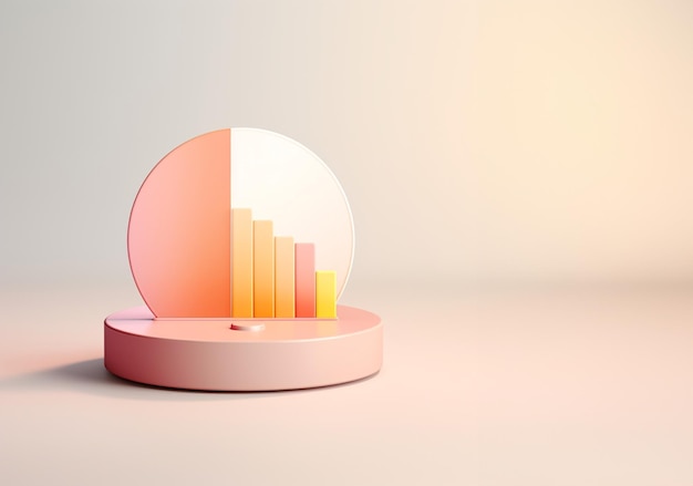 Award podium Simple geometric shapes Analytical industry Chart bars Peach pastel colors Copy space