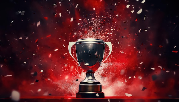 award trophy or confetti in the style of photosurrealist photorealism