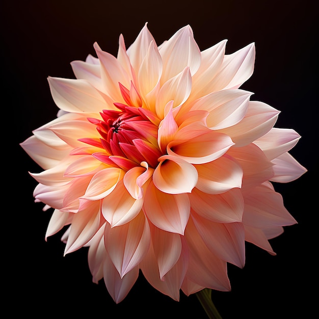 Award Winning Photography of a Peach Colored Dahlia in Dark Background