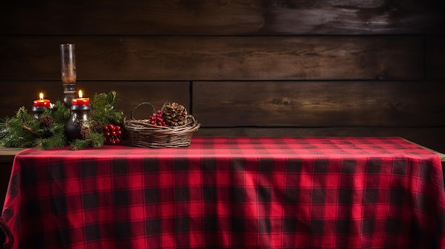 AwardWinning Christmas Tablecloth on Rustic Table