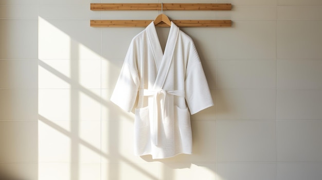 Awardwinning Japanese Style White Bathrobe With Brightly Colored Layered Fibers