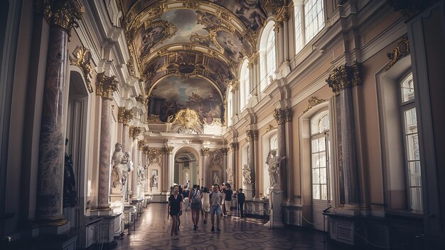 Photo an awe inspiring image of the state hermitage museum