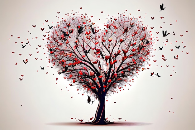 Awesome Love tree with flying