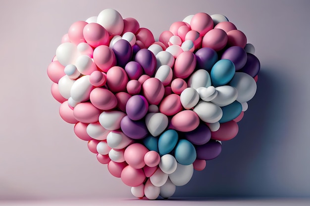 Awesome Multicolored Balloon Love Heart